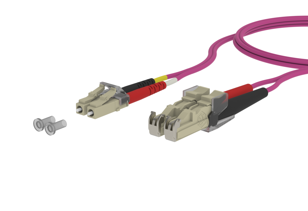 OpDAT Patchkabel E2000-D PC/LC-D PC OM4 1,0m